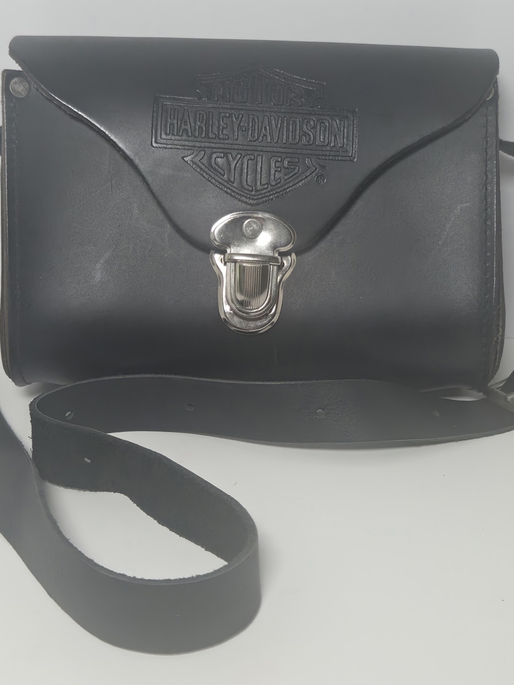 Vintage 90s Harley Davidson Leather Crossbody Purse Bag